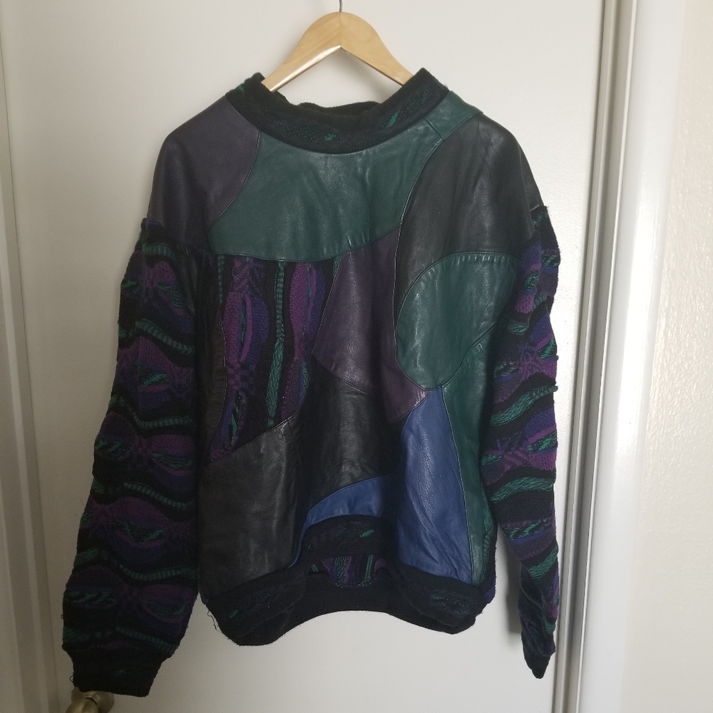 Mixed material sweater